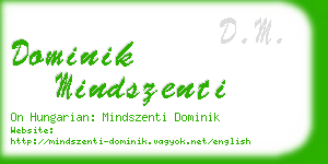 dominik mindszenti business card